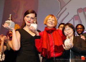 Daniela Vega, actress "A phantastic Woman", Best Feature Film, Monika Treut, director, Special TEDDY AWARD 2017,  Hui-chen Huang, director "Small Talk"-Best Documentary Film
